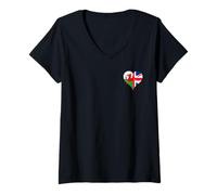 Womens Small Proud Welsh Flag and Cool Union Jack A Wales UK Pride V-Neck T-Shirt