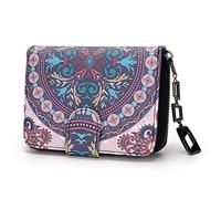 Women's Small Purse in Short Format, Purse with Flowers and Blossom Pattern in Mandala and Ethnic Style, Purse with Zip and Press Stud and Many Compartments, Mandala off-white, S, Feminine, floral