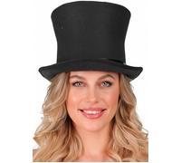 Womens Small Size Deluxe Victorian Lady Tall Black Top Hat Vampire Fancy Dress