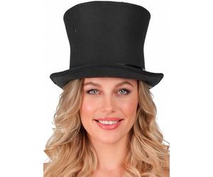 Womens Small Size Deluxe Victorian Lady Tall Black Top Hat Vampire Fancy Dress