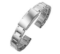 Women's Small Size Watch Band Durable Stainless Steel Folding Clasp Replacement 10mm 12mm 14mm 16mm Metal Watch Strap(Silver,14mm)