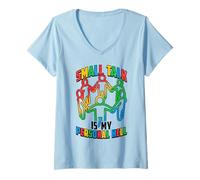 Women's Small Talk is My Personal Hell Neurodiverse Autism Awareness V-Neck T-Shirt
