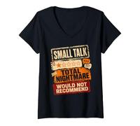 Women's Small Talk Total Nightmare Would Not Recommend V-Neck T-Shirt