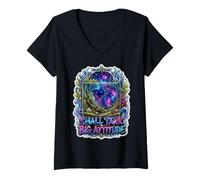 Women's Small Tank Big Attitude Celestial Betta Aquarium Fish V-Neck T-Shirt