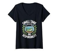 Women's Small Tank Big Responsibility Frog Lover Amphibian Keeper V-Neck T-Shirt
