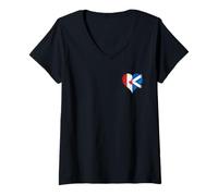 Womens Small Vintage Canada Scotland Flag A Proud Canadian Scottish V-Neck T-Shirt