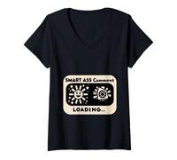 Womens Smart Ass Comment Loading Sarcastic Attitude Joke ||- V-Neck T-Shirt