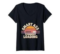Womens Smart Ass Comment Loading Sarcastic Attitude Joke |- V-Neck T-Shirt