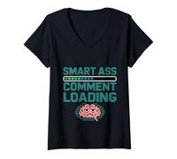 Womens Smart Ass Comment Loading Sarcastic Attitude Joke - V-Neck T-Shirt
