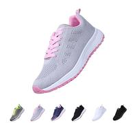Womens Smart Casual Trainers Womens Mesh Breathable Trainers Soft Hollow Out Shoes Lace Up Running Shoes Lightweight Tennis Sneakers Casual Outdoor Footwear Non Slip Workout Sneakers Pink
