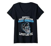 Women's Smart Good Looking and Gamer It Doesn't Get Any Better V-Neck T-Shirt