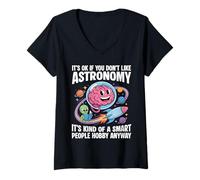 Womens Smart People Hobby Astronomy V-Neck T-Shirt