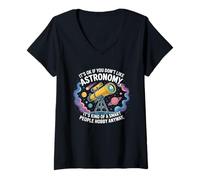 Womens Smart People Hobby Astronomy V-Neck T-Shirt