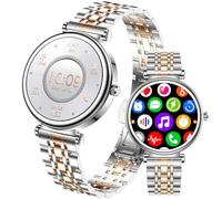 Women's Smart Watch, 1.27" Color Screen Smartwatch for Women IP67 Waterproof Fitness Activity Tracker with Heart Rate Sleep Monitor Pedometer for Android and iOS Phones (Two-Tone Silver RT-i109 New)