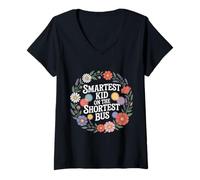 Womens Smartest Kid On The Shortest Bus Intelligence Metaphor - V-Neck T-Shirt