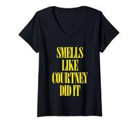 Women's Smells Like Courtney Did It -Cool Punk Rock 90s Music Grunge V-Neck T-Shirt