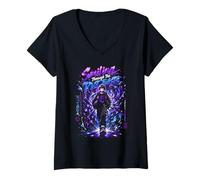 Women's Smiling Through The Plot Twists - Anime Art V-Neck T-Shirt