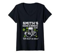 Women's Smith’s Boxing & Drinking Club Design - St Patrick's Day V-Neck T-Shirt