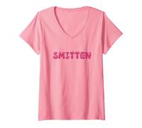 Women's Smitten Love with Many Tiny Hearts V-Neck T-Shirt