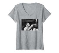 Womens Smokin' Joe Frazier Training To Fight Muhammad Ali Boxing V-Neck T-Shirt