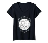 Women's Smoking Cpybara UFO Desert Sarcastic Funny Meme V-Neck T-Shirt