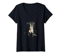 Women's Smoking Horse Head Rustic Western Cowboy Ranch V-Neck T-Shirt