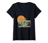 Womens Smoky Mountain National Park V-Neck T-Shirt