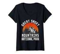 Womens Smoky Mountains National Park V-Neck T-Shirt
