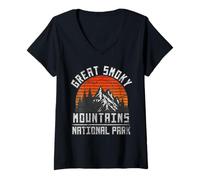Womens Smoky Mountains National Park V-Neck T-Shirt