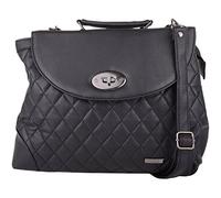 Womens Smooth Faux Leather Satchel/Cross Body/Shoulder Bag - Black