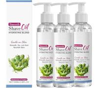 Women's Smooth Shave Oil, infused with olive and jojoba seeds, soothes and moisturizes skin, reduces irritation, redness, and dryness, and provides a comfortable, non-greasy finish.