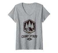 Women's Smore Camp Staff Staff Vibes Host Chaos Coordinator V-Neck T-Shirt