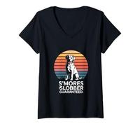 Women's S'Mores and Slobber Guaranteed Camping Dog V-Neck T-Shirt