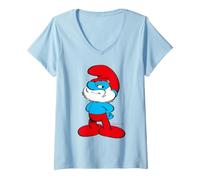 Women's Smurfs Big Papa Wise Old Clever Genius Master Classic Pose V-Neck T-Shirt