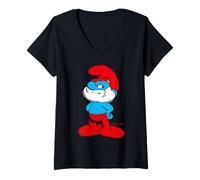 Women's Smurfs Big Papa Wise Old Clever Genius Master Pose Classic V-Neck T-Shirt