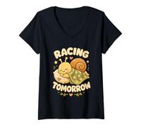 Women's Snail Racing Tomorrow V-Neck T-Shirt
