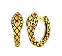 Women's Snake Earrings, Gold Plated Serpent Snake Ear Hoops Stainless Steel Punk Earring for Girlfriends Sisters, Python Gifts for Mothers Day