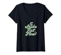 Womens Snake Fist Kung Fu V-Neck T-Shirt