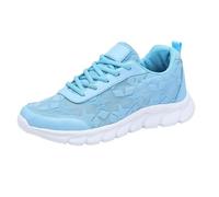 Women's Sneaker Trainers Running Tennis Shoes Fitness Sneakers Flats Outdoor Walking Lightweight Anti-Slip Shoes Flower Lace Sneakers Blue