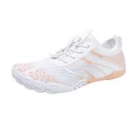Women's Sneakers Couples All Seasons Five Finger Water Shoes Multifunctional Yoga Shoes for Men and Women Lightweight Comfortable Barefoot Design (White, 5)