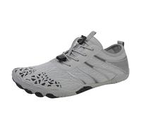 Women's Sneakers Couples All Seasons Five Finger Water Shoes Multifunctional Yoga Shoes for Men and Women Lightweight Comfortable Barefoot Design (Grey, 4.5)