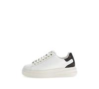Guess for woman. FLJELBFAL12 Elbina genuine leather slippers white (37), Flat, Laces, Casual