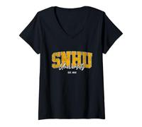 Womens SNHU Arch Athletic Vintage Sports Tee Men Women V-Neck T-Shirt