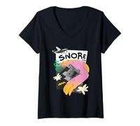 Womens Snore Power Graphic for Dreamers and Sleep Rebels V-Neck T-Shirt