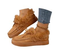 Women's Snow Boots Arch Support Boots Orthopedic Boots for Women Fur Lined Warm Ankle Boot Slip on Loafer Plush Shoes Slip Flat Walking Loafers Faux Fur Snow Slippers Thickening Walking Ankle Booties