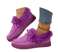 Women's Snow Boots Arch Support Boots Orthopedic Boots for Women Fur Lined Warm Ankle Boot Slip on Loafer Plush Shoes Slip Flat Walking Loafers Faux Fur Snow Slippers Thickening Walking Ankle Booties