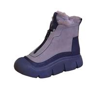 Women's Snow Boots Autumn Winter Retro Warm High Top Soft Soled Thick Velvet Versatile Comfortable Outdoor Shoes (Coffee, 3.5)