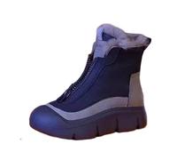 Women's Snow Boots Autumn Winter Retro Warm High Top Soft Soled Thick Velvet Versatile Comfortable Outdoor Shoes (Black, 4.5)