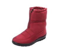 Women's Snow Boots Fashion Casual Sneakers Breathable Flat Casual Shoes Winter Padded Warm Women's Boots Boots Womens aterproof (Red, 4.5)