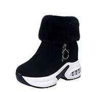 Womens Snow Boots Fleece Lined Warm Platform Booties Water-Resistant Sherpa Walking Sneakers Outdoor Ladies Thickened Sports Winter Hiking Shoes Thermal Footwear Size 3.5-6
